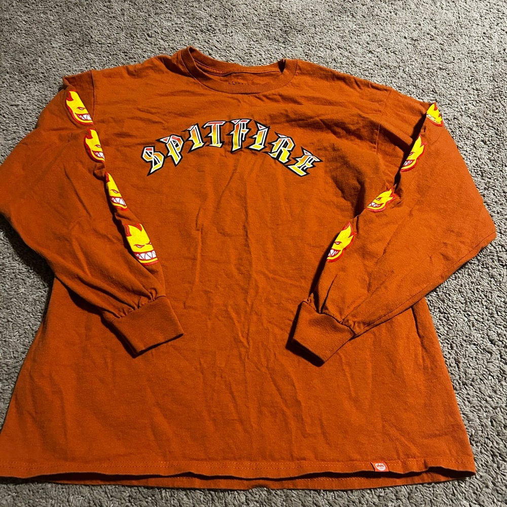 Spitfire Orange Long Sleeve Shirt size large
